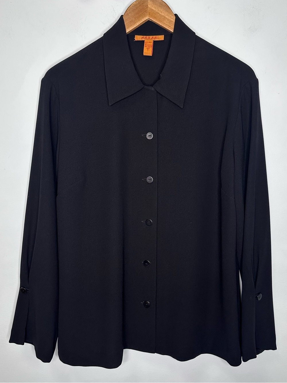 Harari Women’s Black Silk Blend Collared Jacket